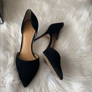 J.Crew Factory Lana Black Suede Pumps